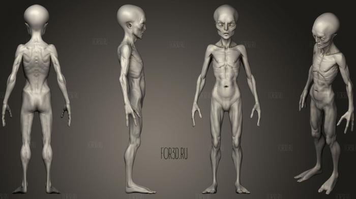 Alien Humanoid stl model for CNC